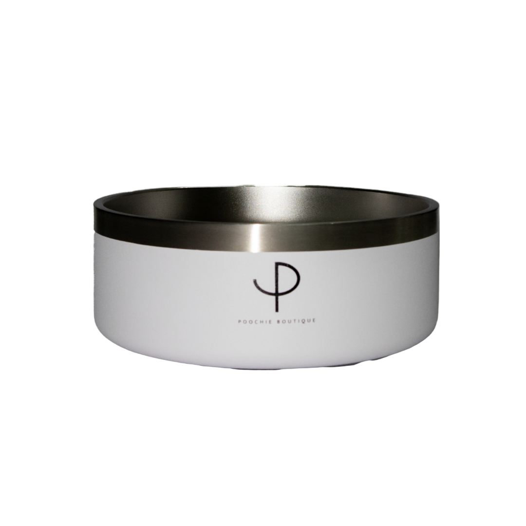 Premium Stainless Steel Pet Bowl - Angel White