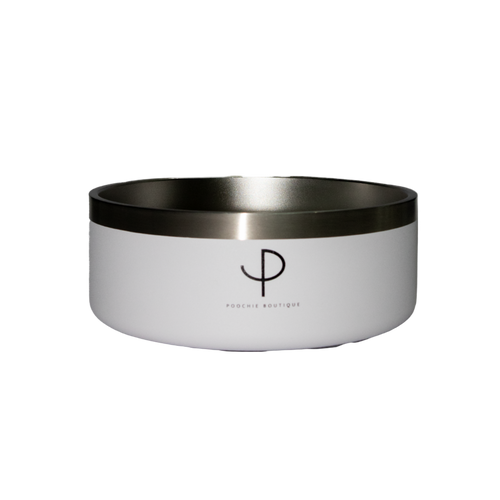 Premium Stainless Steel Pet Bowl - Angel White